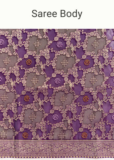 Purple Shaded Georgette Saree With Zari Jaal Work