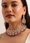Purple And Gold Mix Metal Kundan Choker Set