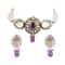 Purple And Gold Mix Metal Uncut Polki Choker Necklace Set
