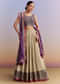 Purple Brocade Silk Bridesmaid Lehenga With Leheriya Dupatta And Zardosi Work