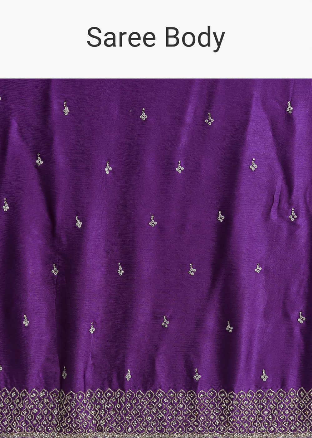 Purple Chinon Saree With Stone And Sequin Embroidery