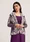Purple Crop Top Skirt And Embroidered Jacket Set