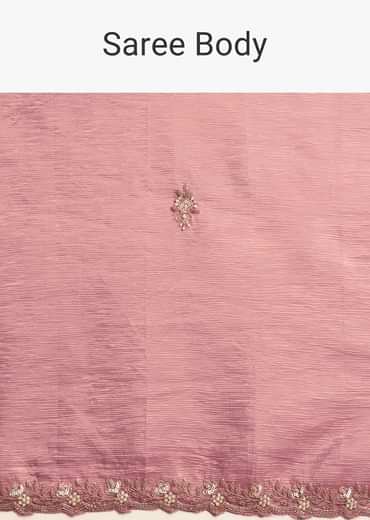 Purple Crushed Tissue Saree With Sequin Embellishments