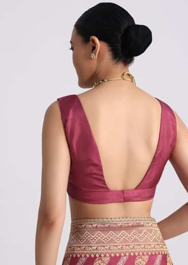 Purple Dola Silk Saree with Zari Weave and Lace Border