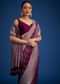 Purple Dola Silk Saree With Zari Woven Floral And Geometric Patterns