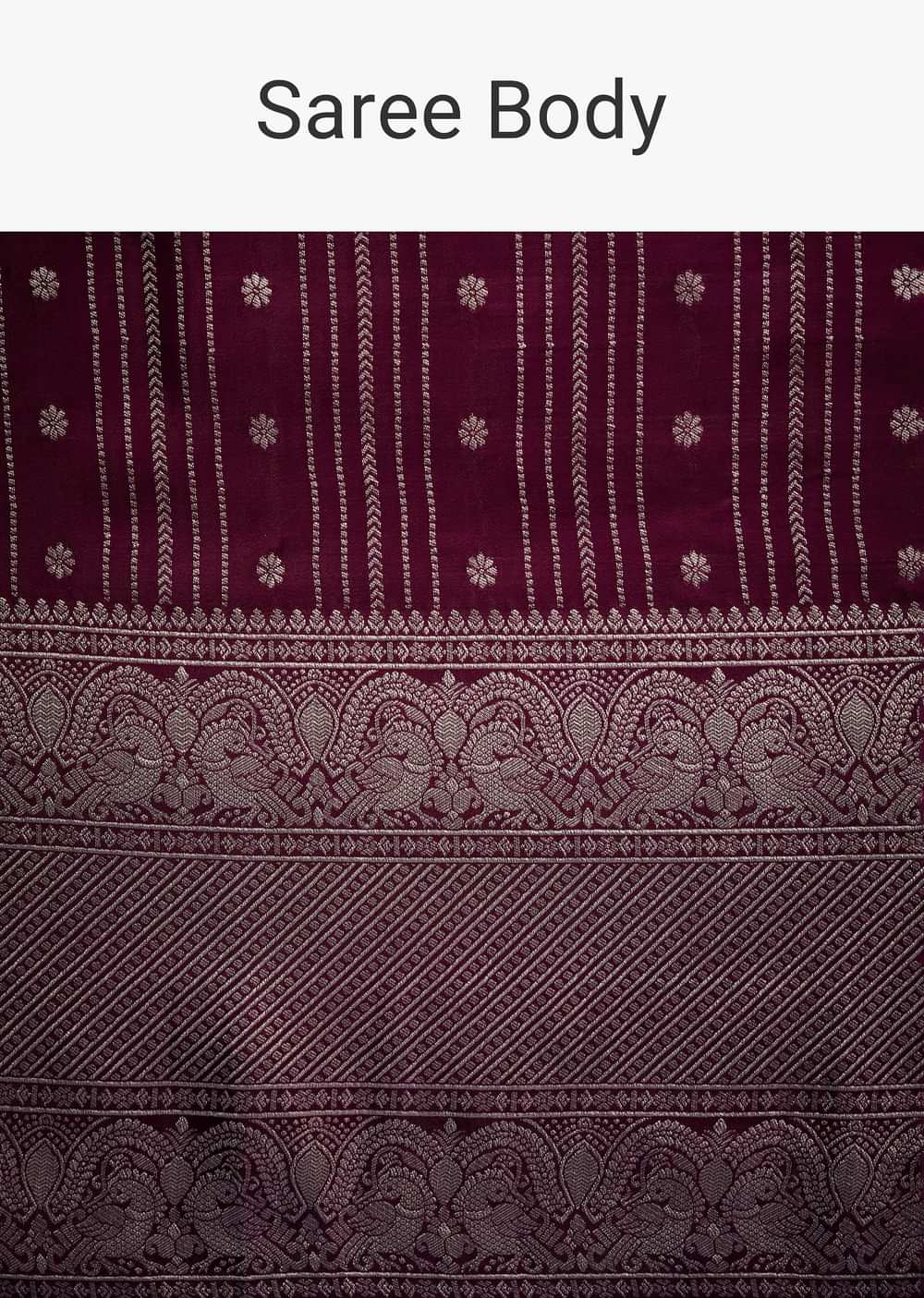 Purple Dola Silk Saree With Zari Woven Floral And Geometric Patterns