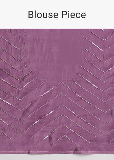 Purple Dual Shaded Half And Half Sequins Saree