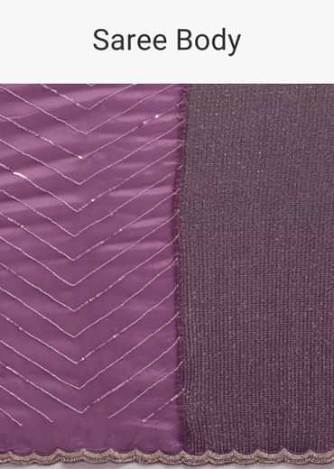 Purple Dual Shaded Half And Half Sequins Saree