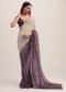 Purple Ombre Sequins Saree With Scallop Border