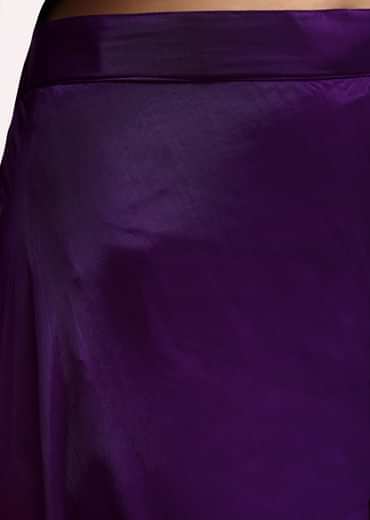 Purple Embroidered Crepe Kurta Palazzo Set