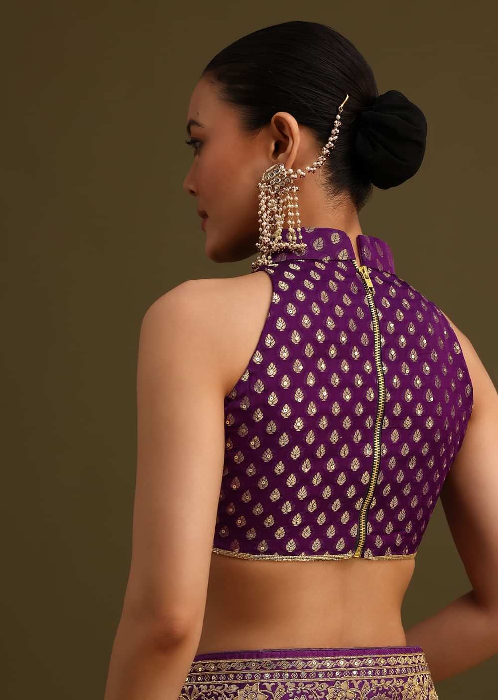 Purple Embroidered Saree With Zardosi And Cutdana Work