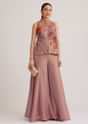 Purple Floral Embroidered Palazzo Set