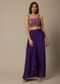 Purple Fusion Jacket Set With Printed Motifs