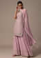 Purple Kurta Palazzo Set With Dupatta In Zari Work
