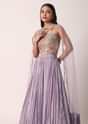 Purple Lehenga Set With Net Dupatta with Purple Lehenga Set With Net Dupatta