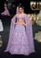 Lavender Pearl Embellished Lehenga Wth Off Shoulder Draped Cape