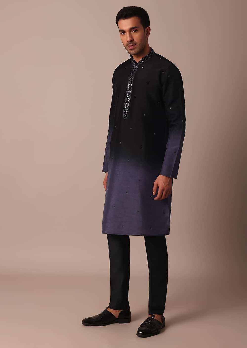Purple Ombr?? Kurta Set With Dupatta