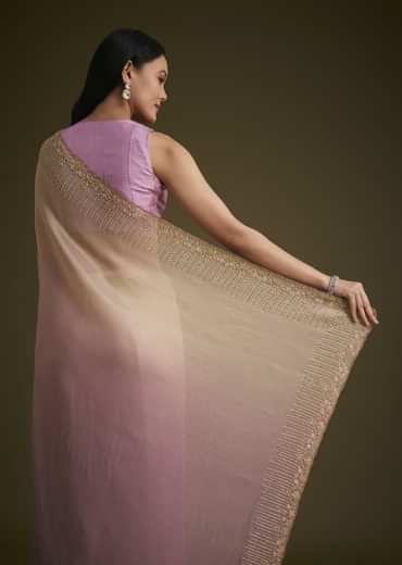 lavender Ombre Jacquard Saree