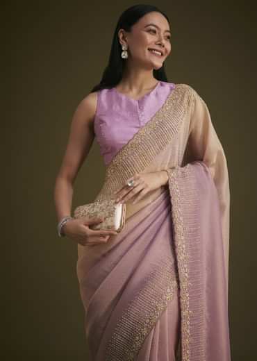 lavender Ombre Jacquard Saree