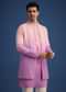 Purple Ombre Silk Zardozi Work Long Jacket And Kurta Set
