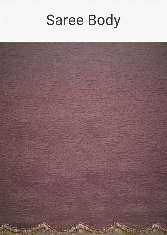 Purple Ombre Tissue Saree With Scallop Border