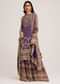 Purple Printed Palazzo Set With Mirror Work