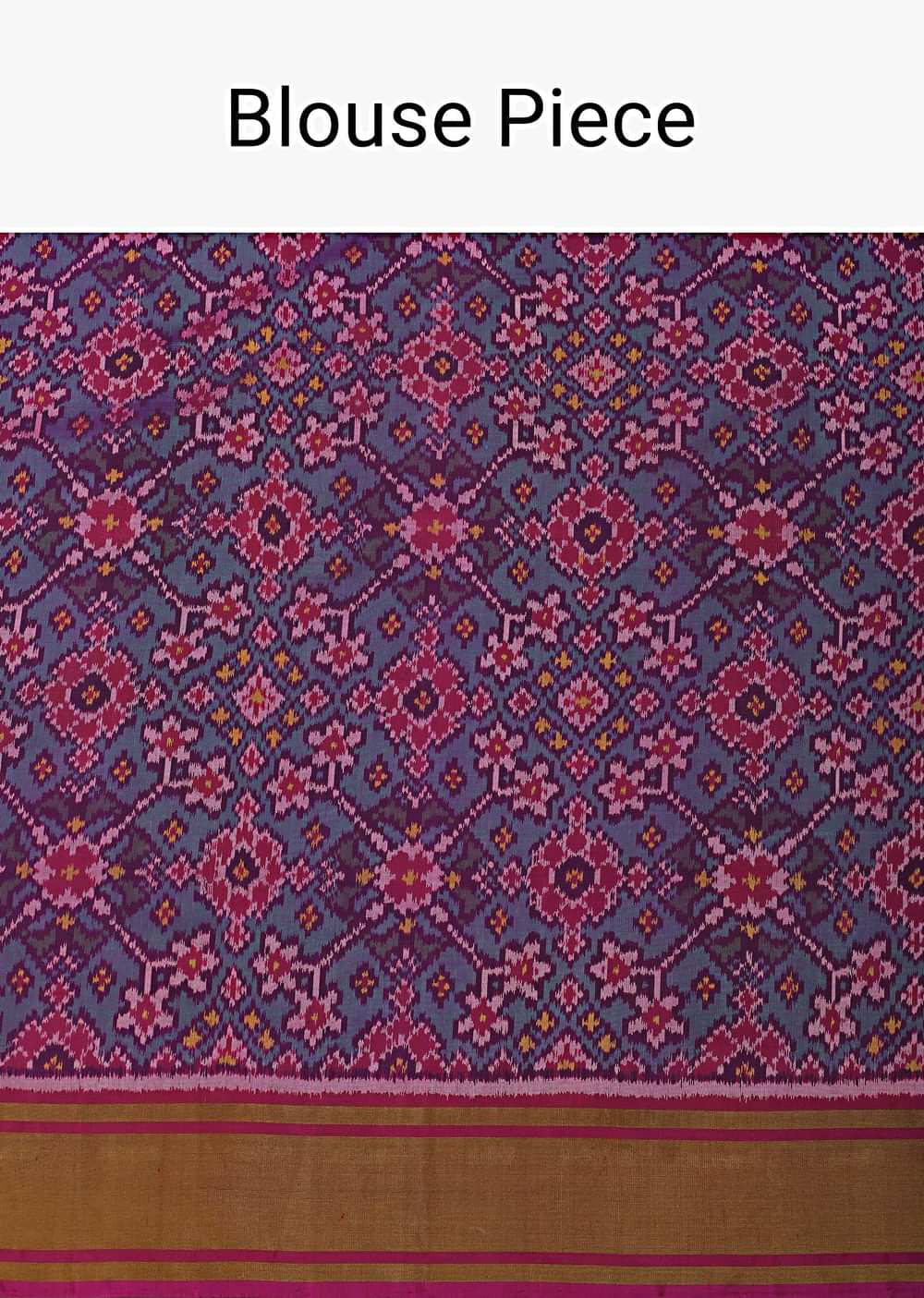 Purple Rajkot Patola Saree With Unstitched Blouse Fabric