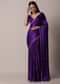 Purple Satin Chinon Saree With Stone Embellishments And Unstitched Blouse Piece