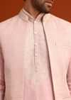Purple Satin Embroidered Jacket Kurta Set