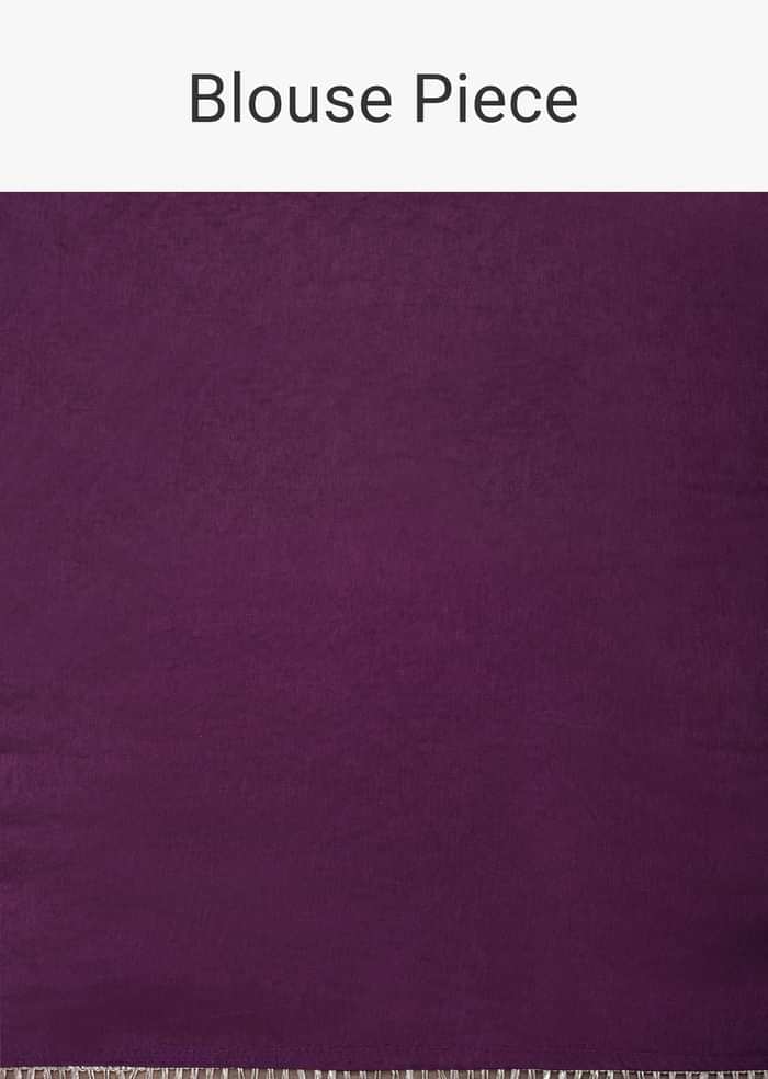 Purple Silk Bandhani Print Saree With Gota Embroidery And Unstitched Blouse Piece