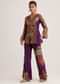 Purple Silk Kurta Palazzo Set With Resham And Zari Embroidery