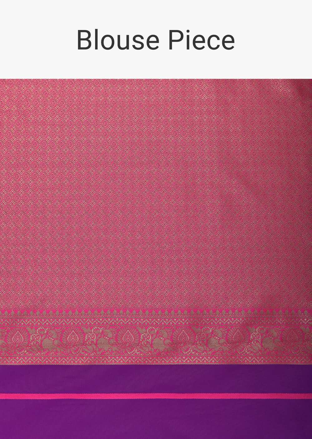 Purple Silk Saree With Brocade Weaves And Unstitched Blouse Piece