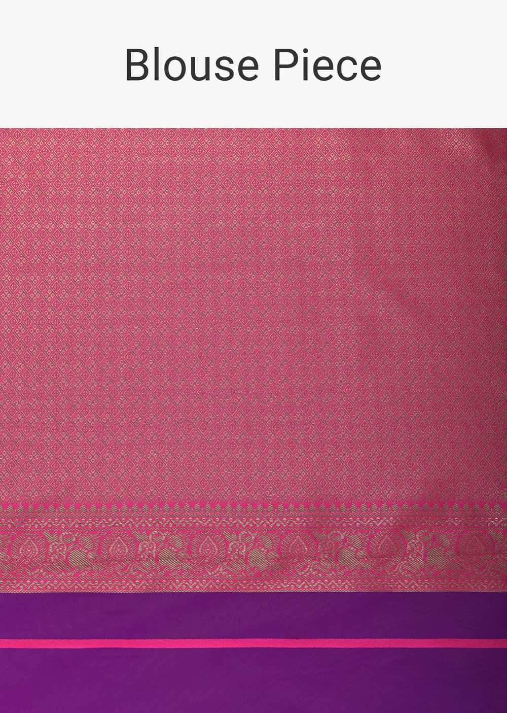 Purple Silk Saree With Brocade Weaves And Unstitched Blouse Piece