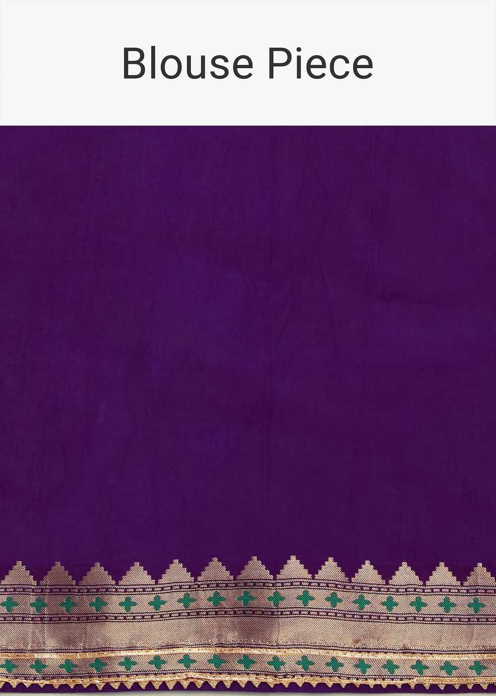 Purple Silk Woven Bandhani Saree With Paithani Border Pallu And Unstitched Blouse