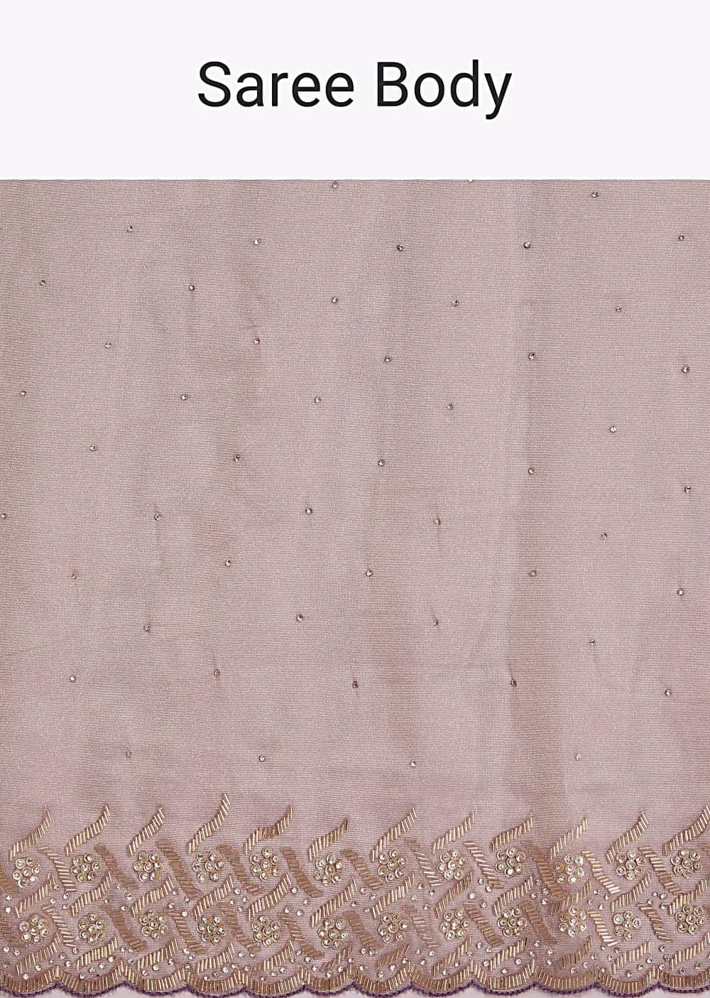 Purple Tissue Saree With Cutdana And Stone Embroidery
