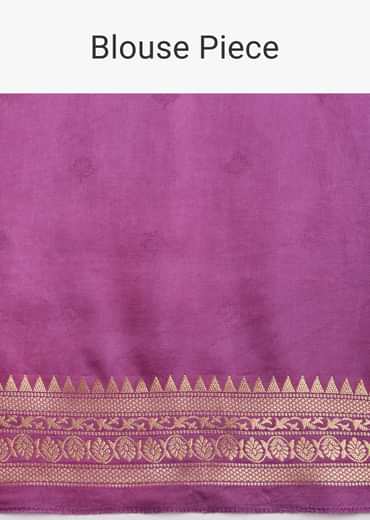 Purple Tissue Silk Saree With Butti Work And Chanderi Zari Woven Border