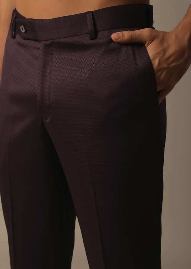 Purple Tuxedo With Intricate Cut Work Purple Tuxedo With Intricate Cut Work