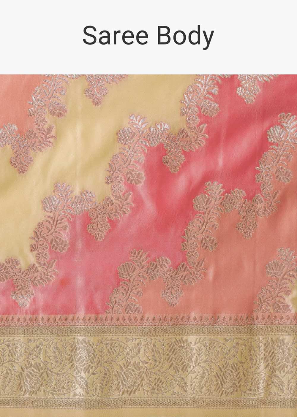 Radiant Peach Silk Saree With Unstitched Blouse Fabric-