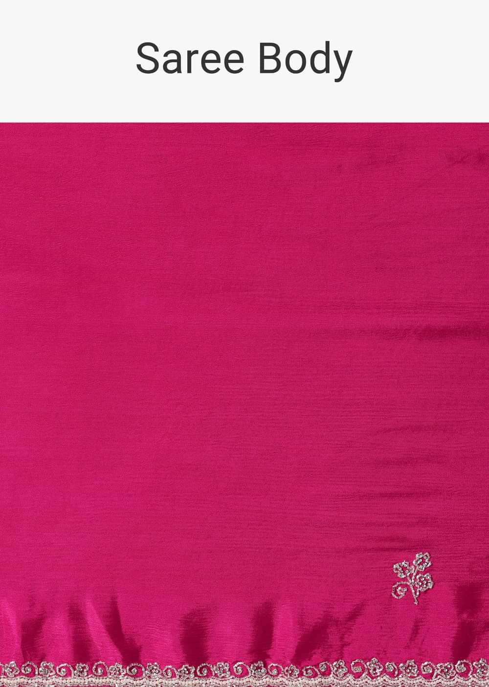 Radiant Pink Saree With Stone Embellishments All Over