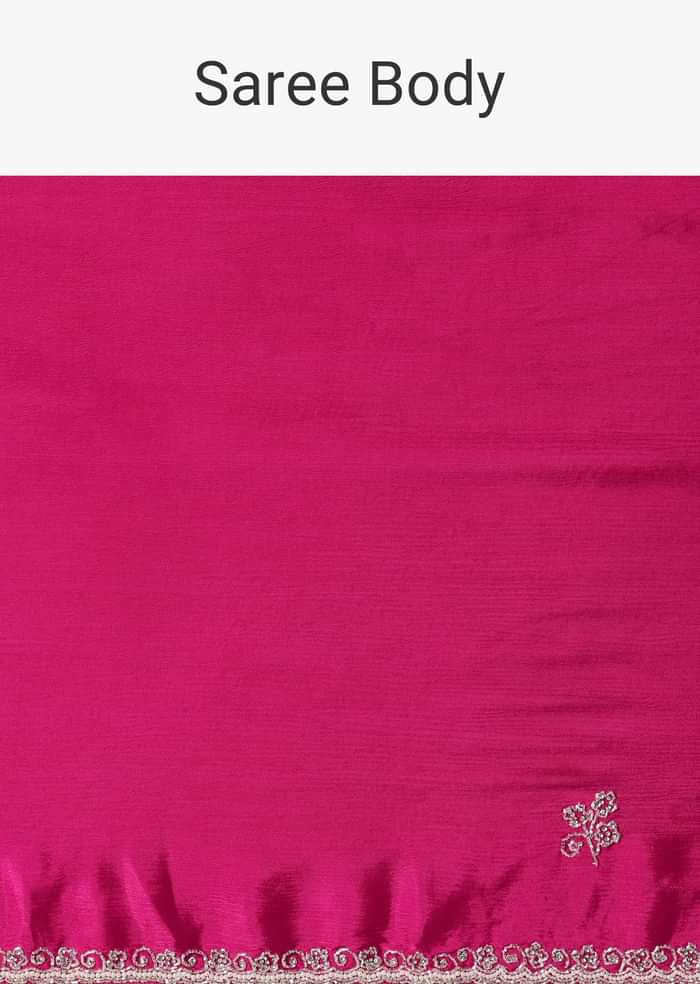 Radiant Pink Saree With Stone Embellishments All Over