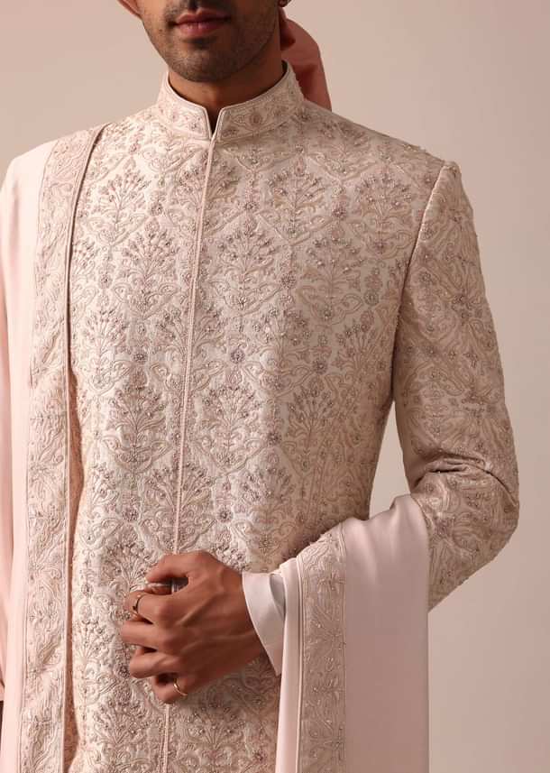 Radiant Pink Sherwani With Heavy Embroidery Work