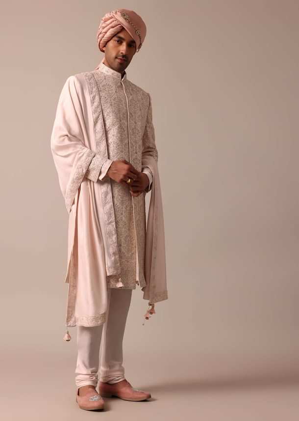 Radiant Pink Sherwani With Heavy Embroidery Work