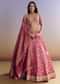 Rani Pink Banarasi Lehenga Set With Embroidered Choli