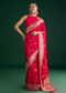 Rani Pink Dola Silk Saree With Zari And Stone Embellishments