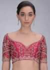 Rani Pink Blouse In Embellished Raw Silk