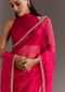 Rani Pink Glass Tissue Saree With Cutdana And Sequins Scallop Border