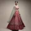 Crimson Red Lehenga Choli In Raw Silk With Resham And Cut Dana Embroidered Geometric And Summer Blossoms