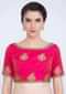 Rani Pink Blouse In Silk With Embroidered Butti And Border Online - Kalki Fashion