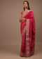 Rani Pink And Orange Two Toned Saree In Silk With Pure Patola Weave And Gotta Patti Embroidered Border