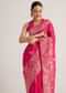 Rani Pink Dola Silk Saree With Zari Woven Detailing